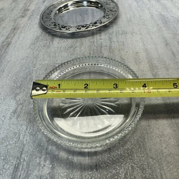 Vtg Roden Brother Sterling Silver Ashtray With Glass Insert 53 Grams 1.9 Fl Oz - Picture 6 of 11